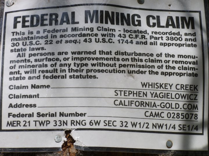 P1160539.JPG - Federal Mining Claim sign