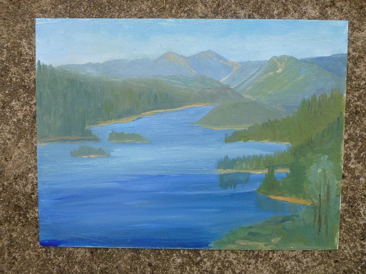 P1160699.JPG - Whiskeytown Lake from Visitor's Center - plein air sketch